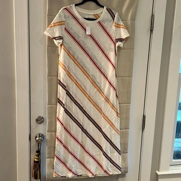 lou and grey tshirt dress Turner Bamboo T-Shirt Dress in Grey & Black Stripe main image 0